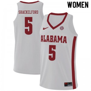 Womens Alabama Crimson Tide Jaden Shackelford #5 White NCAA Jersey 690361-403