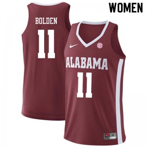 Women's Alabama Crimson Tide James Bolden #11 Crimson University Jerseys 524990-771
