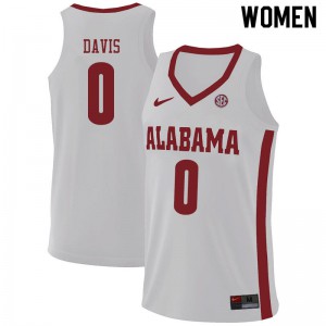Women Alabama Crimson Tide Javian Davis #0 White College Jerseys 447833-354