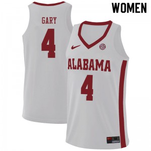 Womens Alabama Crimson Tide Juwan Gary #4 White High School Jerseys 796069-156