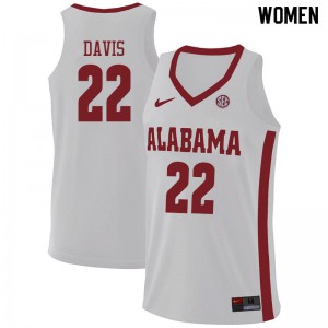 Womens Alabama Crimson Tide Ar'Mond Davis #22 Stitched White Jerseys 320830-642