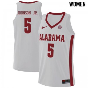 Women's Alabama Crimson Tide Avery Johnson Jr. #5 White Alumni Jerseys 918019-144