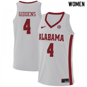 Womens Alabama Crimson Tide Daniel Giddens #4 White Alumni Jerseys 211870-588