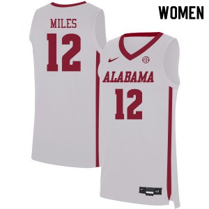 Women's Alabama Crimson Tide Darius Miles #12 White High School Jerseys 339499-701