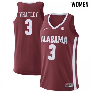 Women's Alabama Crimson Tide Ennis Whatley #3 Crimson Basketball Jerseys 913082-523