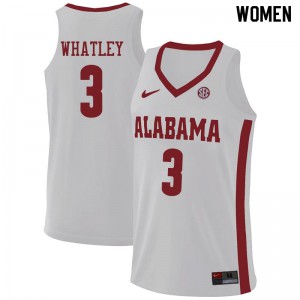 Women's Alabama Crimson Tide Ennis Whatley #3 White Official Jersey 149753-456
