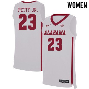 Women's Alabama Crimson Tide John Petty Jr. #23 College White Jersey 668114-206