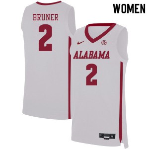 Womens Alabama Crimson Tide Jordan Bruner #2 University White Jerseys 754774-269