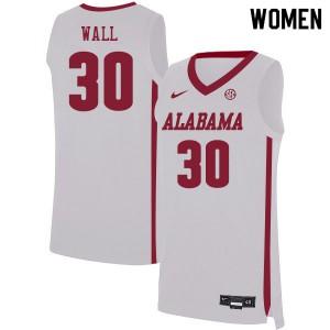 Women Alabama Crimson Tide Kendall Wall #30 NCAA White Jerseys 480433-796