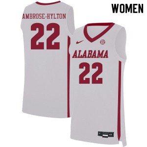 Women Alabama Crimson Tide Keon Ambrose-Hylton #22 White Official Jerseys 973196-153