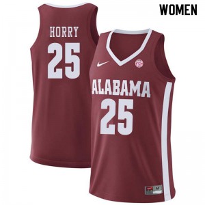 Women's Alabama Crimson Tide Robert Horry #25 Crimson College Jerseys 609096-678