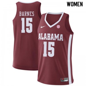 Women's Alabama Crimson Tide Tyler Barnes #15 Crimson NCAA Jerseys 329897-242