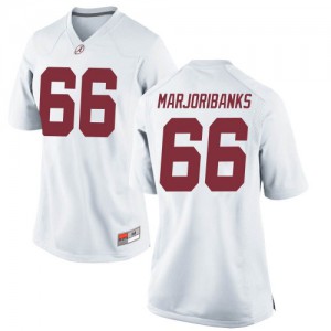 Women Alabama Crimson Tide Alec Marjoribanks #66 White Football Replica Jerseys 401980-530