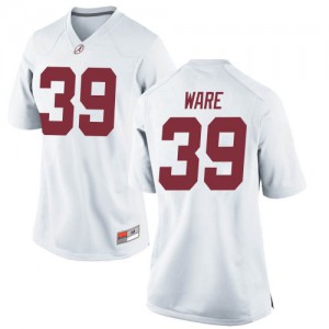 Women's Alabama Crimson Tide Carson Ware #39 High School Replica White Jerseys 739275-969