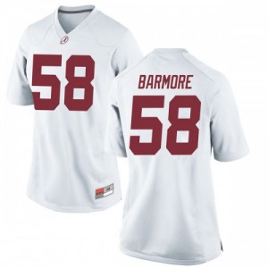Womens Alabama Crimson Tide Christian Barmore #58 White Stitch Game Jersey 139142-239