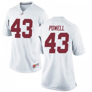 Women Alabama Crimson Tide Daniel Powell #43 Replica Football White Jerseys 519575-649