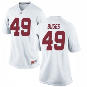 Women Alabama Crimson Tide Isaiah Buggs #49 Official White Replica Jerseys 640707-856