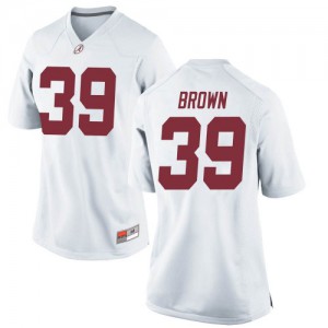 Women's Alabama Crimson Tide Jahi Brown #39 White Official Game Jersey 991950-874