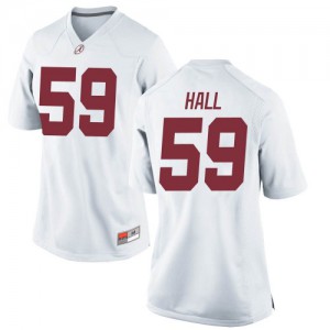 Women's Alabama Crimson Tide Jake Hall #59 Football Replica White Jersey 911798-180