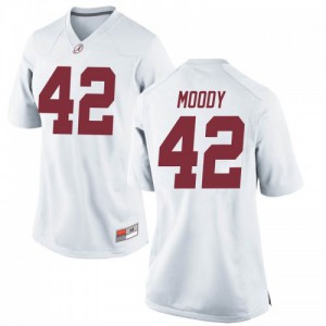 Womens Alabama Crimson Tide Jaylen Moody #42 Game Alumni White Jerseys 972604-738