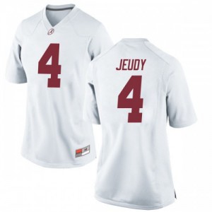 Women Alabama Crimson Tide Jerry Jeudy #4 University Game White Jerseys 273387-484