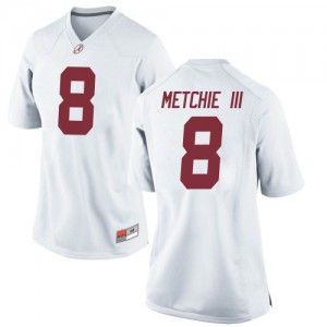 Women Alabama Crimson Tide John Metchie III #8 White Football Game Jersey 258181-290