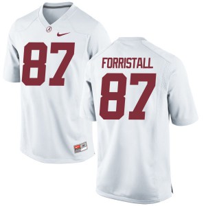 Women Alabama Crimson Tide Miller Forristall #87 Authentic White Embroidery Jerseys 553005-922