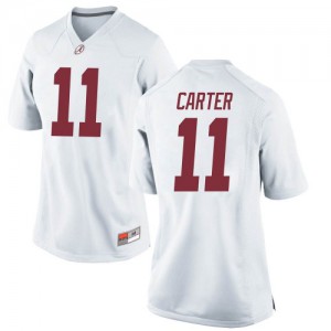 Women's Alabama Crimson Tide Scooby Carter #11 Embroidery White Game Jersey 862123-667