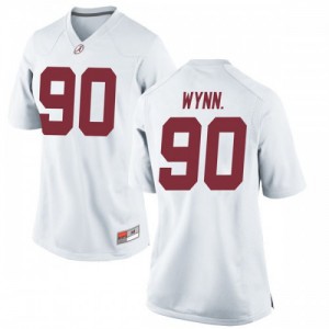 Women Alabama Crimson Tide Stephon Wynn Jr. #90 White Game College Jersey 994958-645