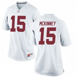 Women's Alabama Crimson Tide Xavier McKinney #15 Game Embroidery White Jerseys 704982-452