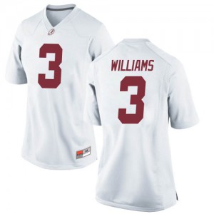 Women's Alabama Crimson Tide Xavier Williams #3 Replica Football White Jersey 581606-101