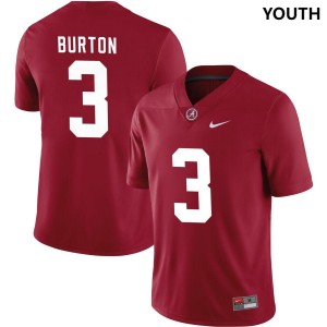Youth Alabama Crimson Tide Jermaine Burton #3 Embroidery Crimson Limited Football Jersey 982671-602