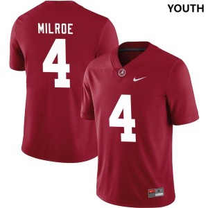 Youth Alabama Crimson Tide Jalen Milroe #4 College Crimson Limited Official Jerseys 294838-966