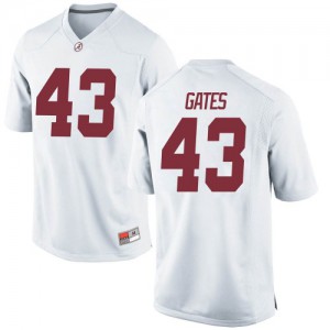 Youth Alabama Crimson Tide A.J. Gates #43 White Game Official Jersey 469273-470