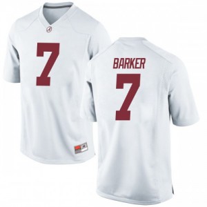 Youth Alabama Crimson Tide Braxton Barker #7 White Player Game Jersey 613385-503