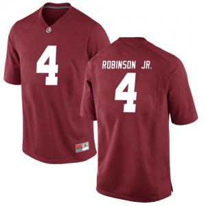 Youth Alabama Crimson Tide Brian Robinson Jr. #4 Game Football Crimson Jersey 289496-238