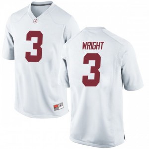 Youth Alabama Crimson Tide Daniel Wright #3 Game Player White Jersey 867169-833