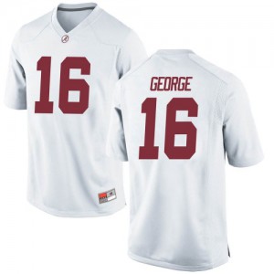 Youth Alabama Crimson Tide Jayden George #16 Replica White NCAA Jerseys 570047-323
