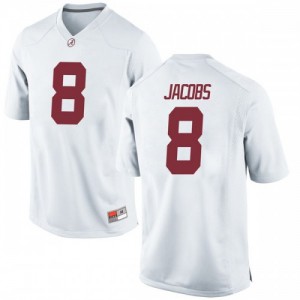 Youth Alabama Crimson Tide Josh Jacobs #8 White Game Football Jersey 609912-287