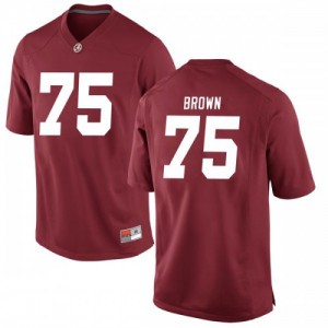 Youth Alabama Crimson Tide Tommy Brown #75 Game Crimson Embroidery Jersey 414911-931