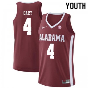 Youth Alabama Crimson Tide Juwan Gary #4 College Crimson Jerseys 745602-204