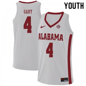 Youth Alabama Crimson Tide Juwan Gary #4 White Stitch Jersey 711899-386