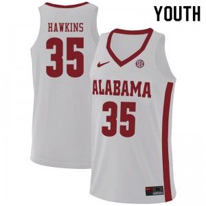 Youth Alabama Crimson Tide Raymond Hawkins #35 White NCAA Jersey 110343-448