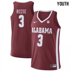 Youth Alabama Crimson Tide Alex Reese #3 Crimson Basketball Jersey 357289-468