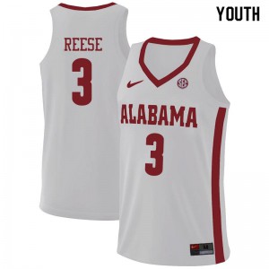 Youth Alabama Crimson Tide Alex Reese #3 White NCAA Jerseys 636271-152