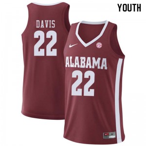 Youth Alabama Crimson Tide Ar'Mond Davis #22 Crimson Basketball Jersey 464272-174