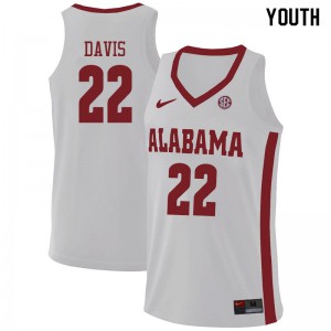 Youth Alabama Crimson Tide Ar'Mond Davis #22 NCAA White Jersey 650826-757