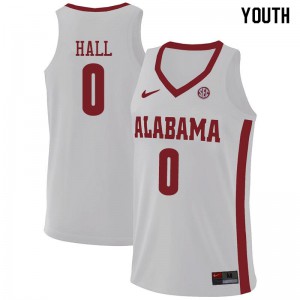 Youth Alabama Crimson Tide Donta Hall #0 White Embroidery Jersey 715734-433