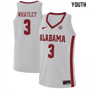 Youth Alabama Crimson Tide Ennis Whatley #3 College White Jerseys 742719-161