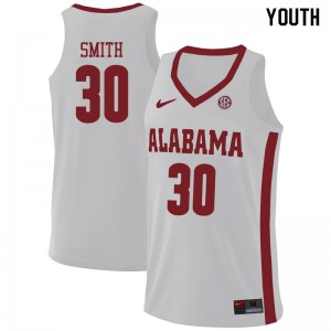 Youth Alabama Crimson Tide Galin Smith #30 White NCAA Jerseys 320091-665
